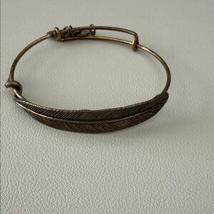 Alex and Ani Bronze Feather Bracelet